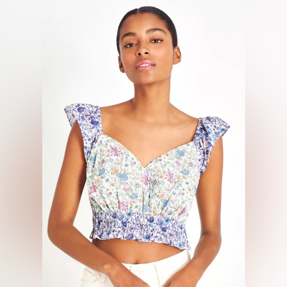 NWT Loveshackfancy Drea Crop Top XS